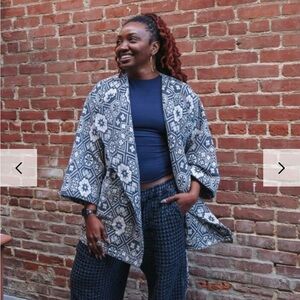 OddBird Navy Mosaic Coat